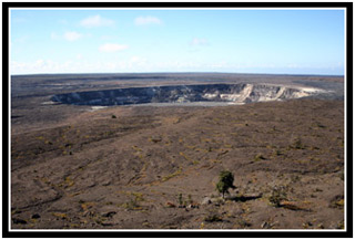 Looking out over the frozen lake of lava.