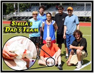 Stellas Dads Team: photo op before Oksana arrived - with zoomed blood!