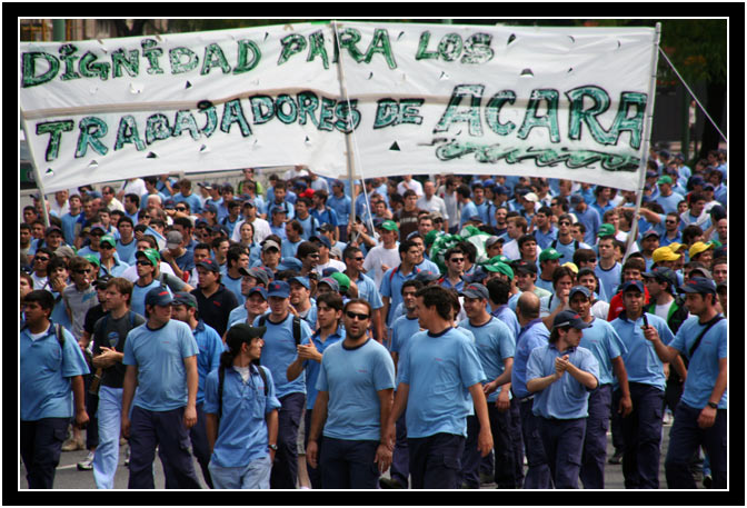 A labor union rally in Buenos Aires