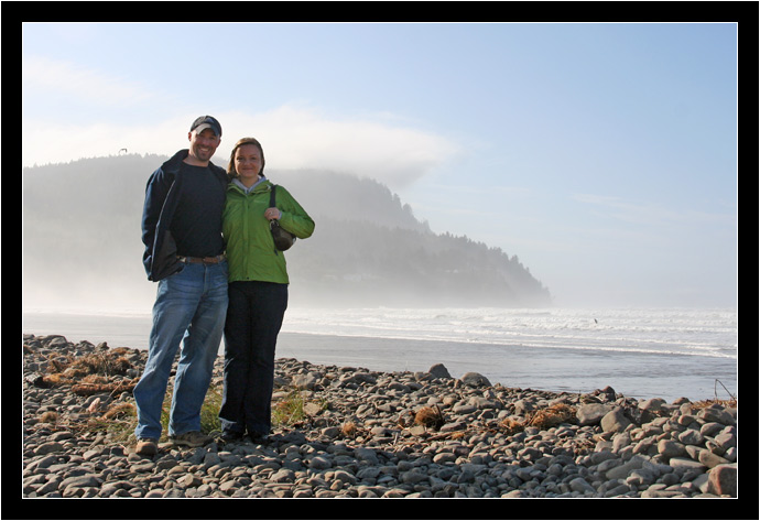 Arlo and Oksana in Seaside, Oregon