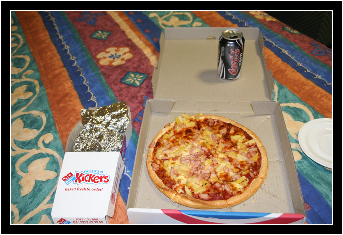 If you can, compare the size of the pizza to the can of Coke Zero